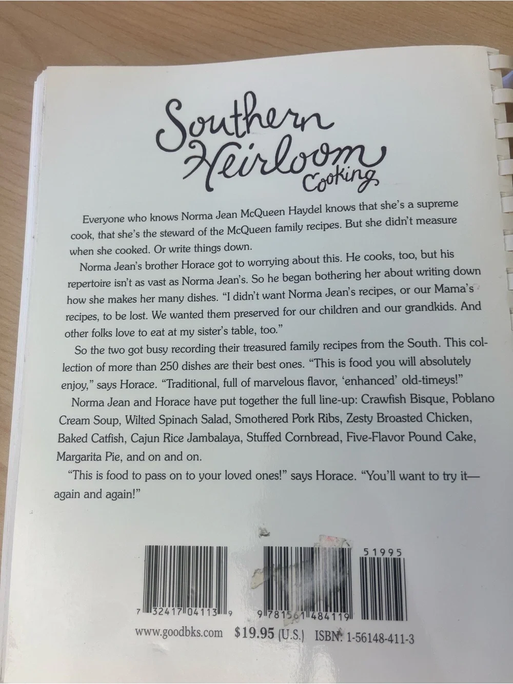 Southern Heirloom Cooking Cookbook Haydel McQueen 2003 Spiral Bound Southern Rec